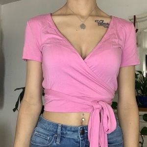 Criss cross tie crop top